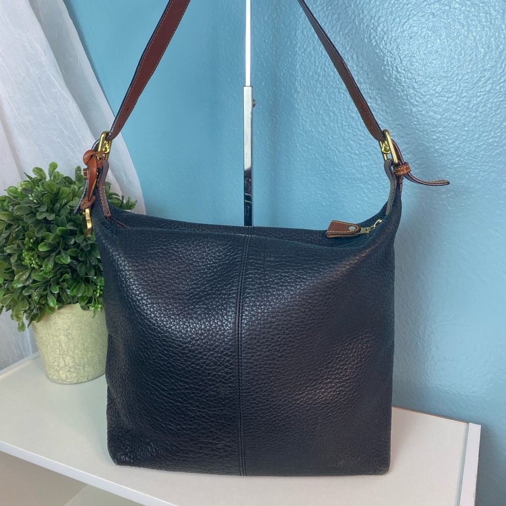 Dooney & Bourke Black and Brown Hobo Bag - Picture 4 of 9